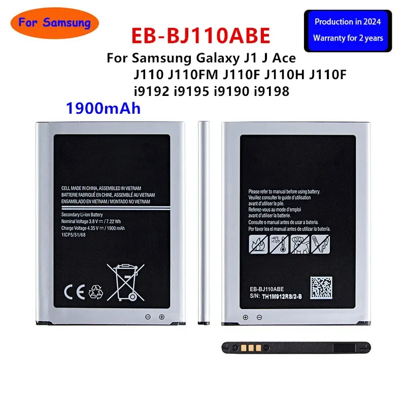 

Brand New EB-BJ110ABE Battery 1900mAh For Samsung Galaxy J1 J Ace J110 J110FM J110F J110H J110F i9192 i9195 i9190 i9198