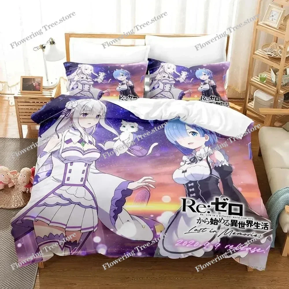 

ReZERO -Starting Life in Another World Bedding Set Single Twin Full Queen King Size Bed Set Adult Bedroom Duvet Cover Sets