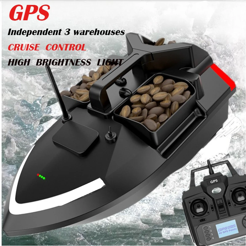 

GPS Fishing Bait Boat 500m Remote Control Dual Motor Fish Finder 1.5KG Loading Support Automatic Cruise Return Route
