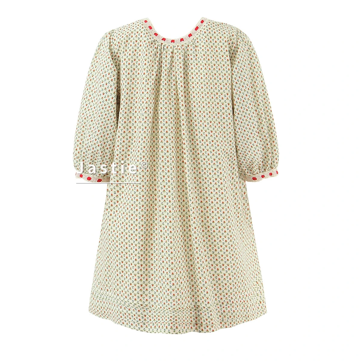 Vestido Mini Floral Kawaii Francés para Mujer, Vestido Corto de Verano con Lazo Rojo, Manga Abullonada, Algodón, Línea A, Estilo Dulce Lolita Cottagecore