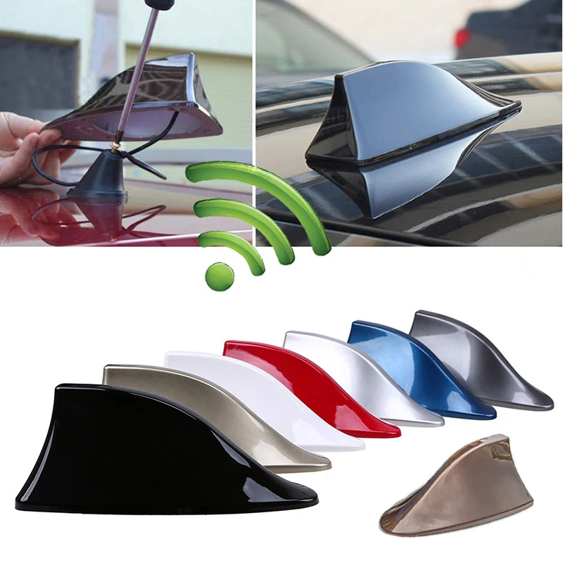 Car Shark Fin Antenna with Signal & Radio Reception - OEM Style, Original Curve & Color Match, Roof Decorative Accessory