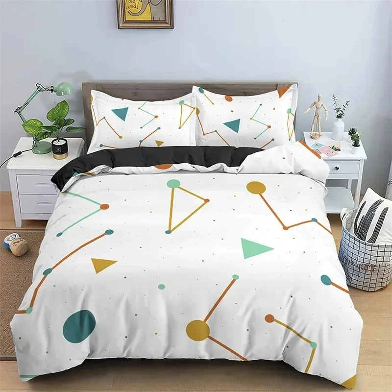 

Nordic Geometric Duvet Cover Abstract Bedding Set Single King For Teen Adults Room Decor Microfiber Comforter Cover Pillowcases