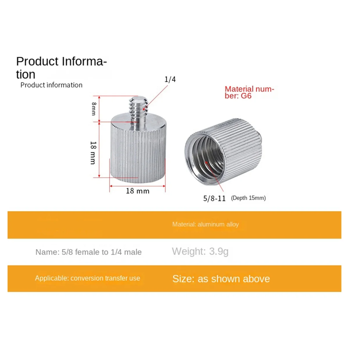 AT42 5/8 メス - 1/4 オス赤外線レベル三脚アダプターカメラ三脚赤外線アダプター