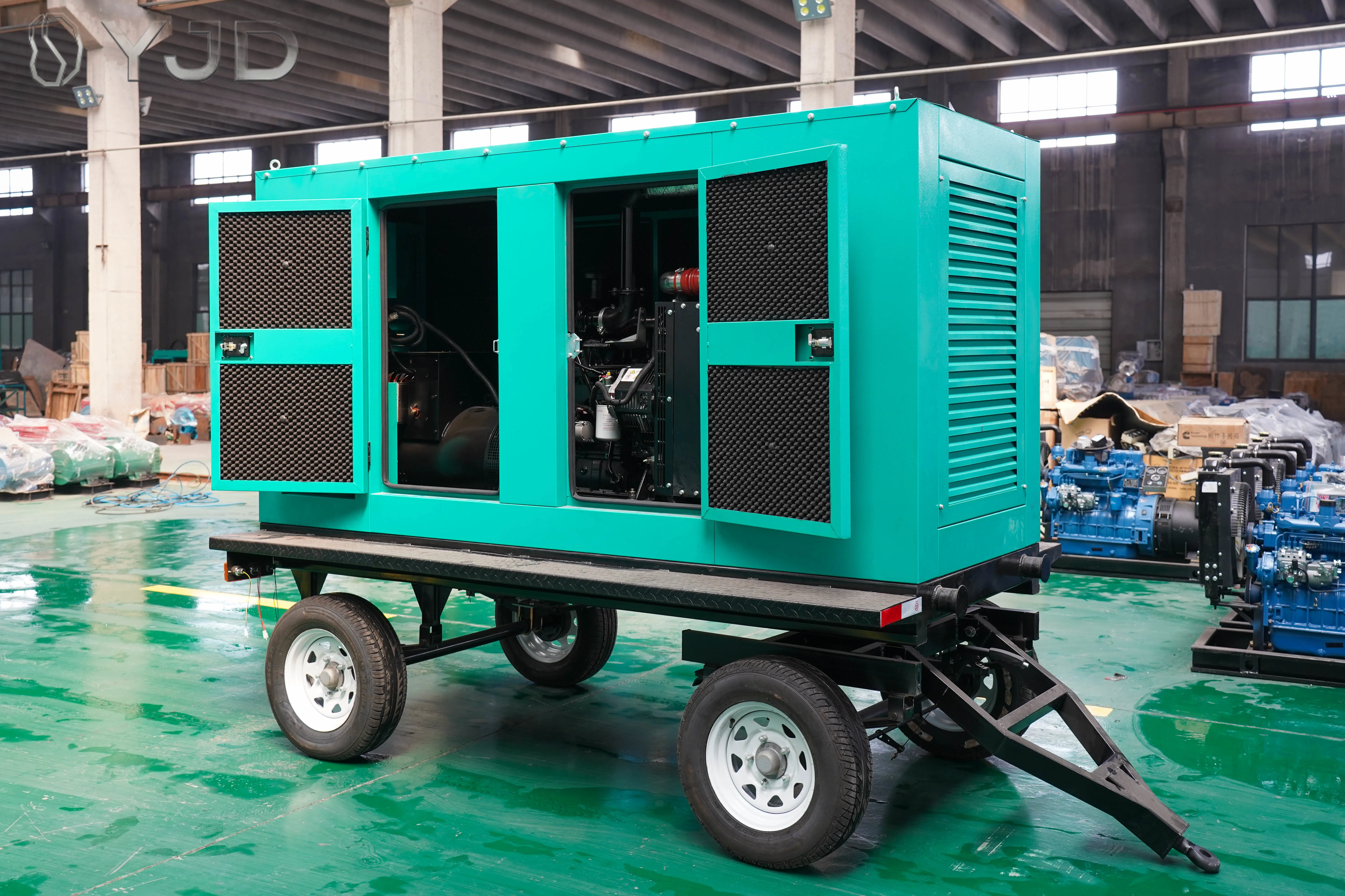 100kw/125kva Trailer Type Mobile Diesel Generator Set Soundproof Box Three Phase 220v 380v OEM Alternator Generators