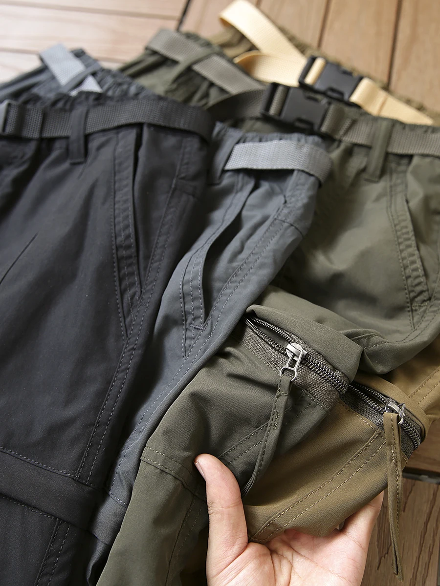 

Мужские повседневные водонепроницаемые брюки прямого кроя для активного отдыха, весенне-летние ветрозащитные штаны с множеством карманов, рабочая одежда