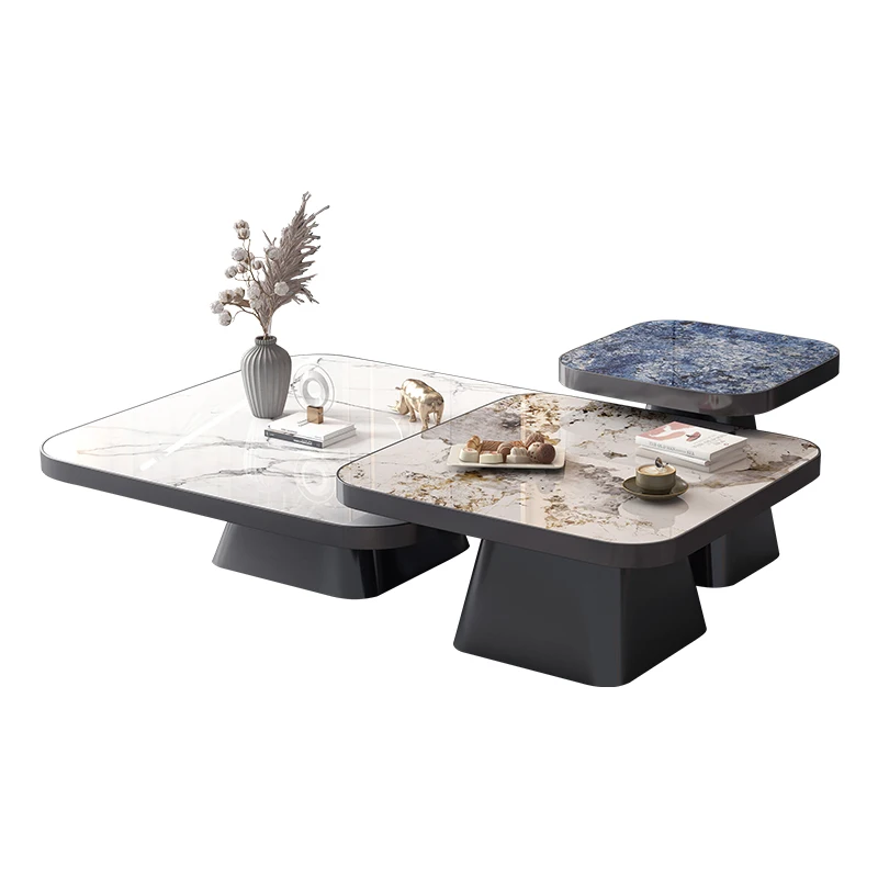 Coffee table living room household large-sized marble luxury modern simple luxury 2023 new rock villa coffee table