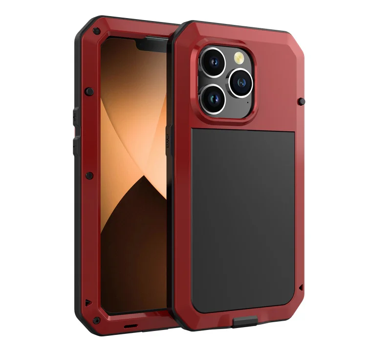 AtomBros IP54 wasserdichte, robuste Metallhülle für iPhone 17 Air 16 15 Pro Max 14 Plus 13 12 Mini 11 mit Gorilla-Glasabdeckung Fundas 5