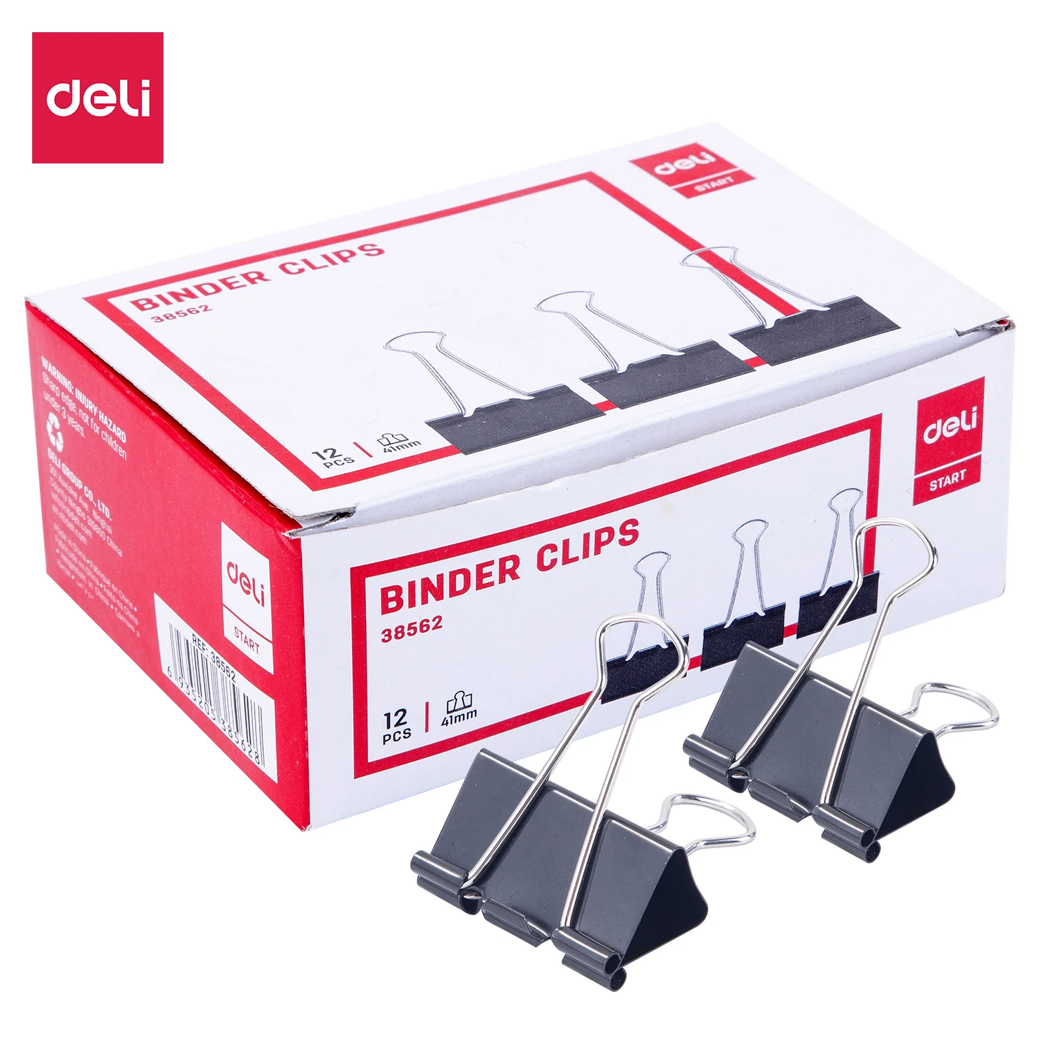 

Deli Effortless Binder Clip 41MM Daily Stable Strong Holding Durable Spring Stell Prevent Rust Folder School Office Stationery