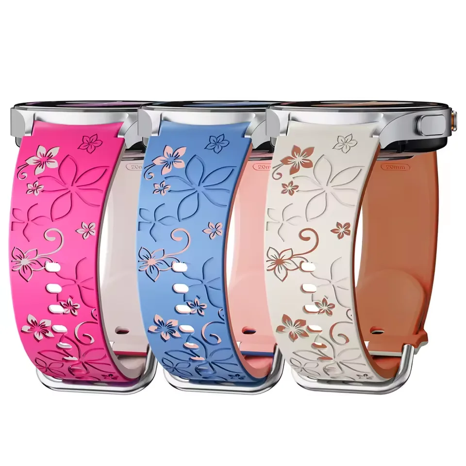 لا يوجد فجوات لساعة سامسونج جالاكسي 7/5 برو/4 6 كلاسيك 40 44 ملم سوار رياضي من السيليكون المحفور كوريا جالاكسي ساعة 7 أشرطة