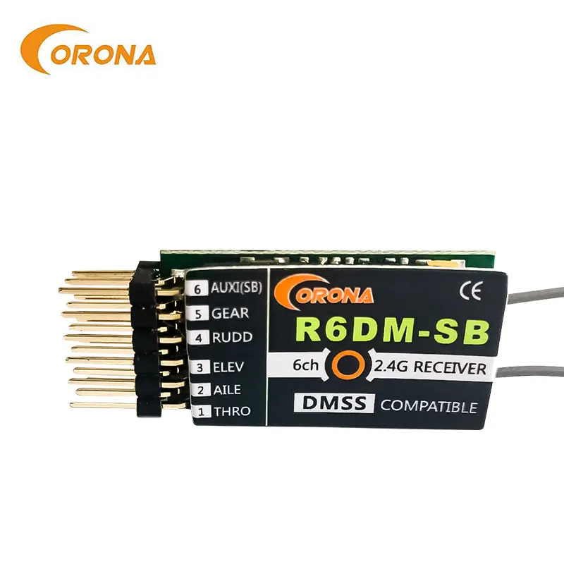 R6DM r6dm-sb 6 Channel JR DMSS Compatible 2.4ghz Receiver For RC Control  Driving Flight  Airplane  Helicopters Car