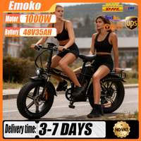 Adult Electric Bicycle Emoko C94 1000W Motor 48V35AH Battery Folding Cargo Commuter 20x4.0\