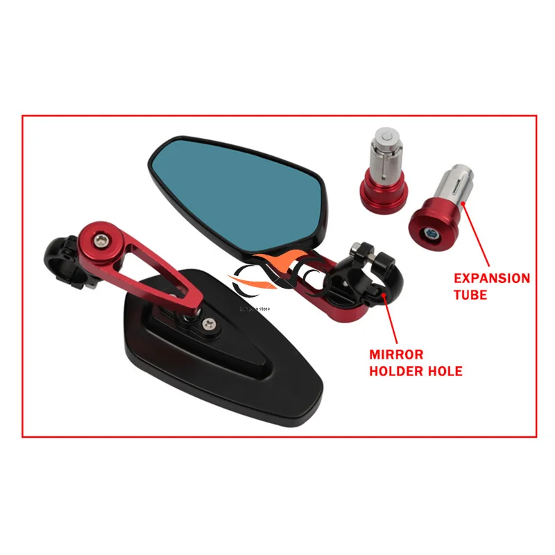 For Kawasaki Z250 Z300 Z400 Z650 Z750 Z800 Z900 Z1000 ZX6R ZX10R Z650RS Z 1000 R / SX Motorcycle Handlebar End Rearview Mirrors