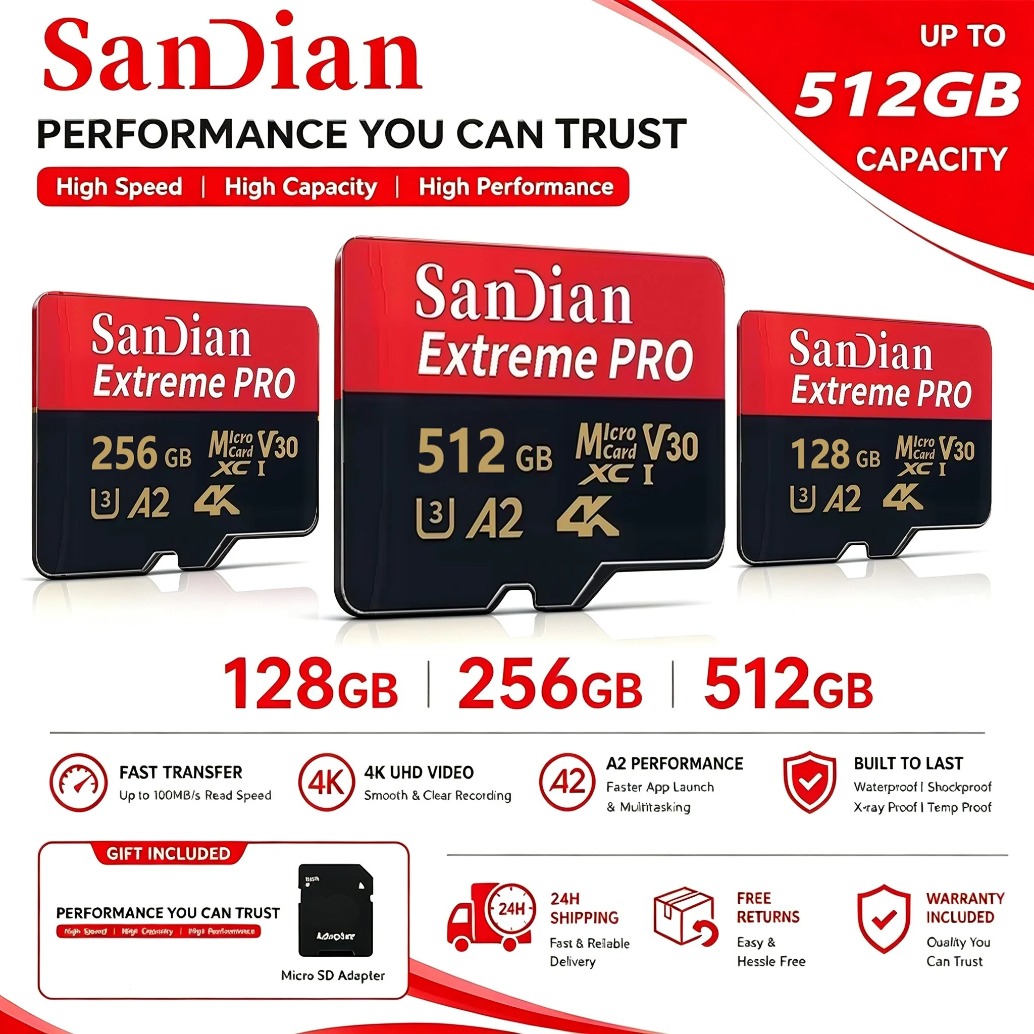 Original Memory Card 32GB 512GB 256GB Micro TF SD Card SD Cards TF Cards 8K V60 for Drone/PC/Gaming Console/Toy/Drone Camera
