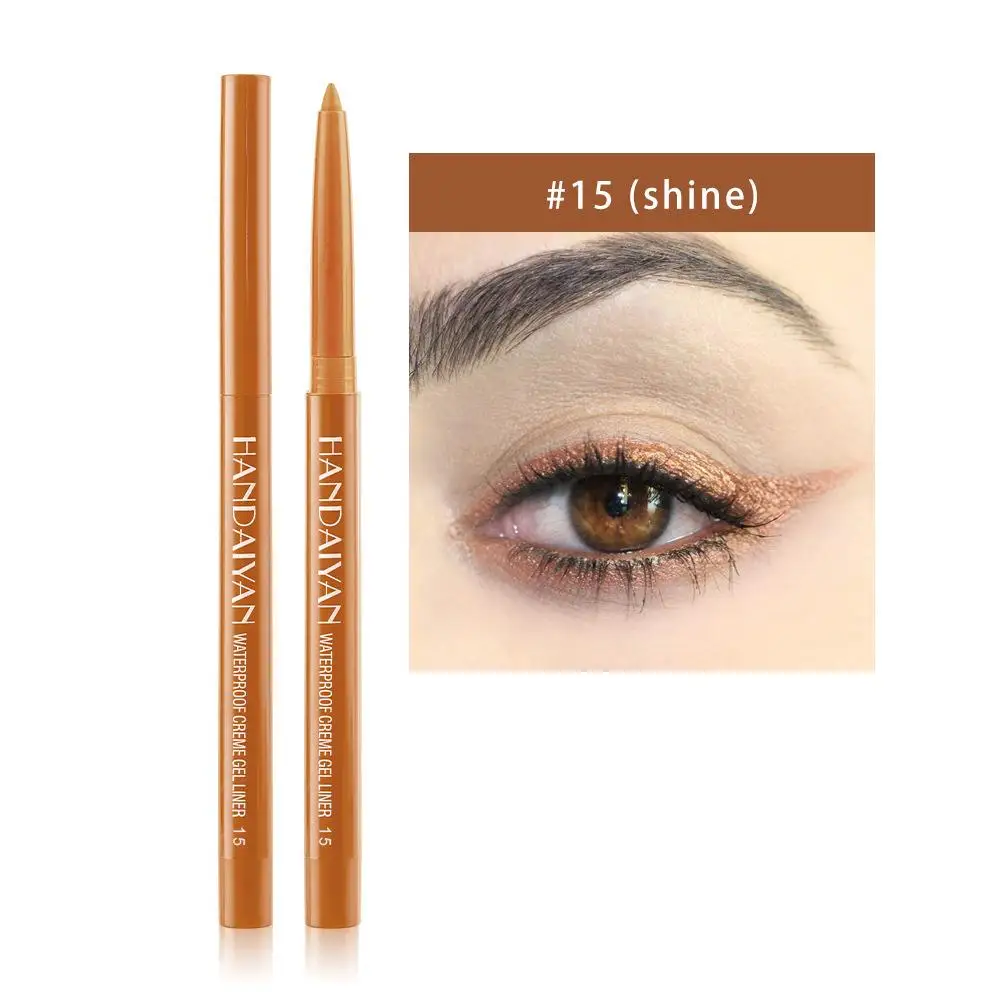 Koreański matowy eyeliner w ołówku żelowym Łatwy w noszeniu Kolorowy eyeliner dla kobiet Kremowy długopis do oczu Żółty makijaż Biały kolor Kosmetyki 20 Blu J8W1