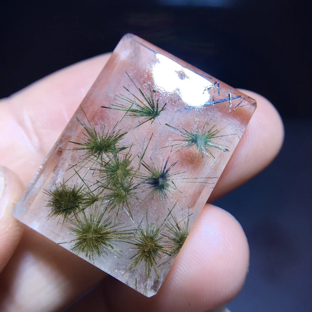 

Natural Green Rutilated Quartz Pendant Flower 27.1/19.6/6.5 Rutilated Quartz Jewelry Men Women Brazil AAAAAAA