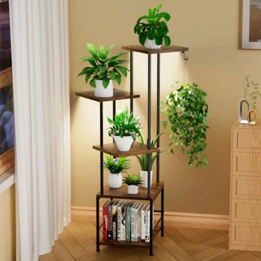 

Plant Stand Indoor Grow ed Tall Plant Stand Indoor Metal Plant Shelf Hanging Basket Hook and Adjustable Ideal for Living Room G