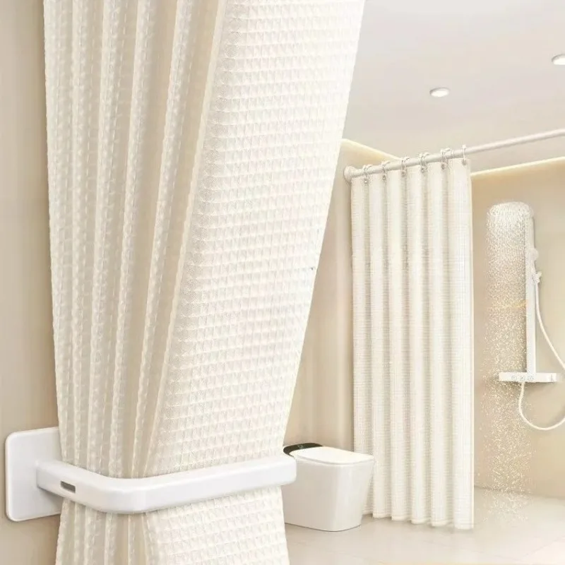 Luxury Waterproof PEVA Shower Curtain Liner, Mold Proof Bathroom Partition for Wet Dry Separation with Rust Proof Grommets