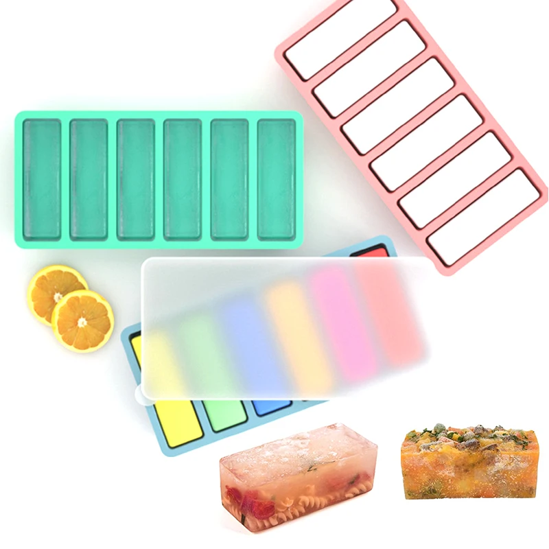 

Silicone Molds Froze Tray with Lid 6 Grids Soup Food Meal Sauce Freezing Container Kitchen Gadgets Storage Boxes