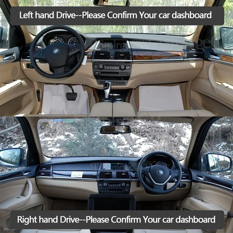 لسيارات BMW X5 E70 2007 ~ 2013 المضادة للانزلاق المضادة للأشعة فوق البنفسجية حصيرة غطاء لوحة القيادة وسادة الشمس الظل داشمات حماية السجاد اكسسوارات 2009 2010 2012