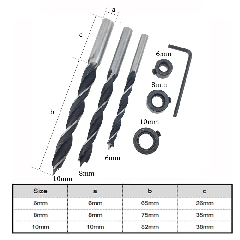 ALLSOME Woodworking Pocket Hole Jig Kit 6/8/10mm Angle Drill Guide Set Hole Puncher Locator Jig Drill Bit Set DIY Carpentry Tool