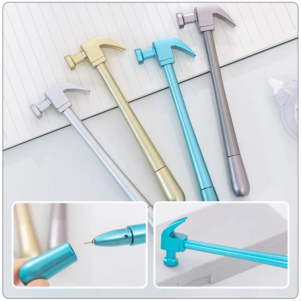 

8Pcs 0.5mm Gel Pens with Hammer Design Unique Anti-Slip Student Sign Pens Ideal for School Study Room Daily Writing