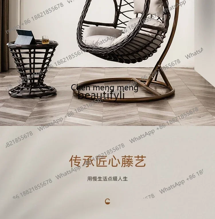 Hanging Basket Rattan Chair Indoor Adult Single European Style Balcony Swing Cradle Chair Home Chlorophytum Chair