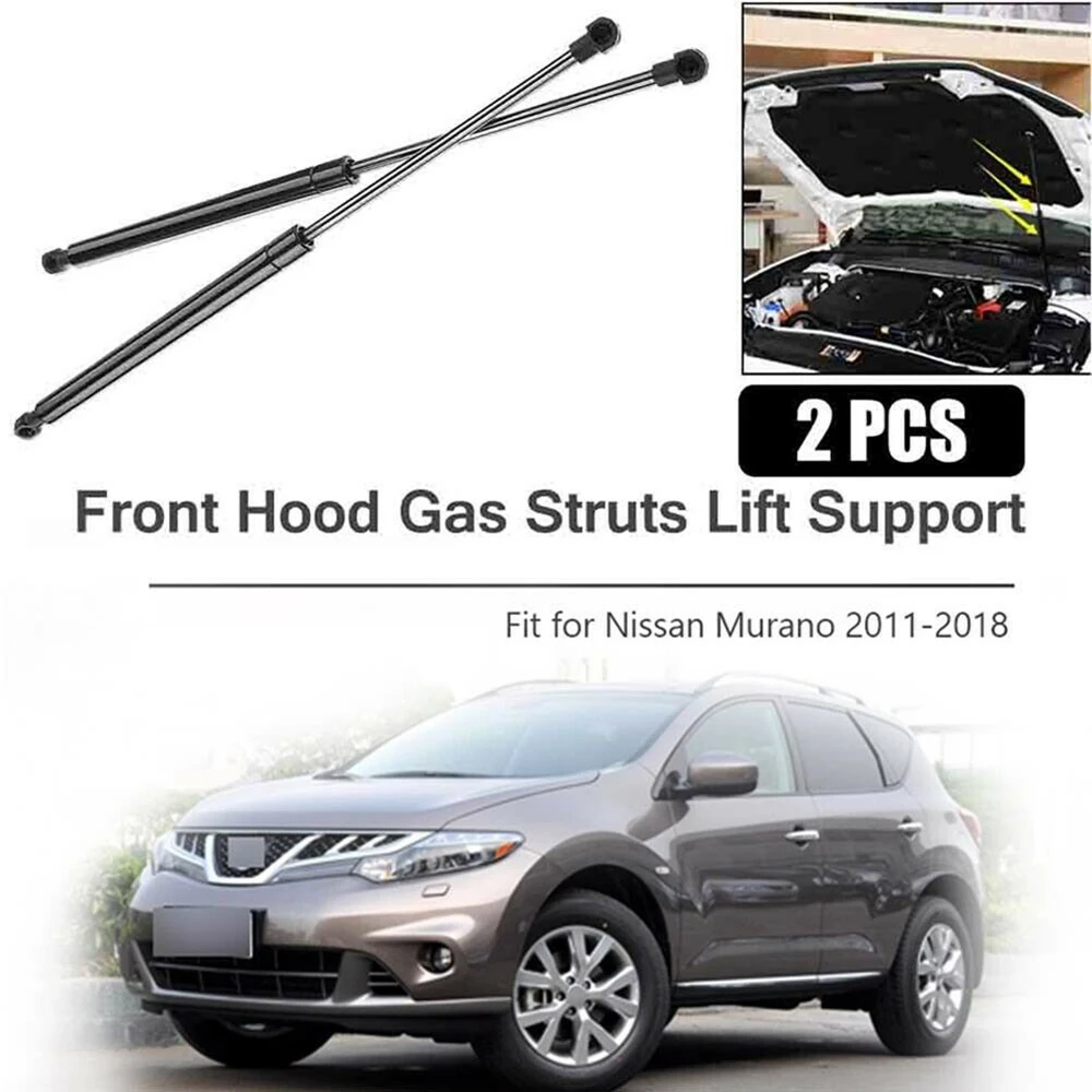 2Pcs Car Front Engine Cover Bonnet Hood Lift Struts Support Shock Gas Cylinder Set for Nissan Murano