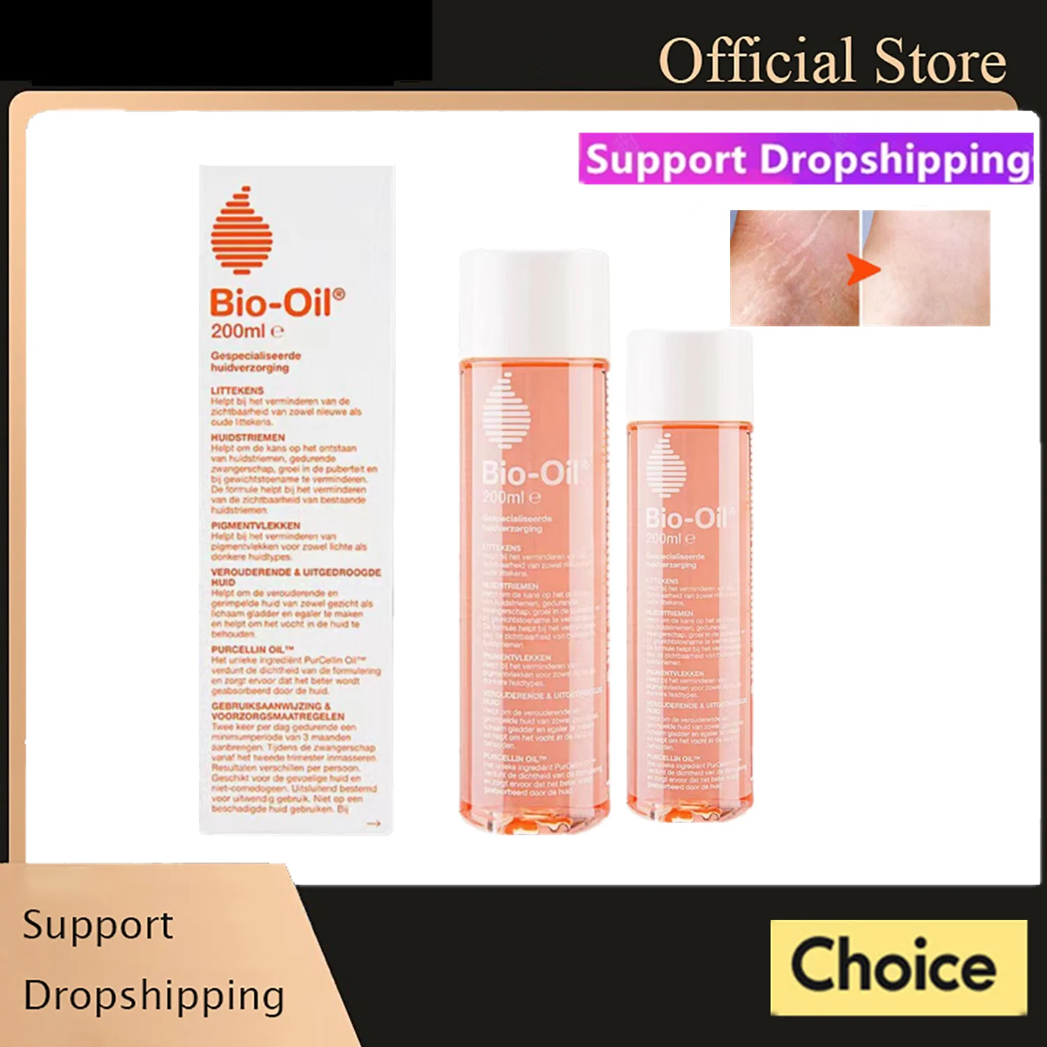 Bio-Oil Vitamin E Skin Care Essence Body Oil For Scars Pregnancy Marks Facial Body Moisturizing Cream Skin Care 200ML