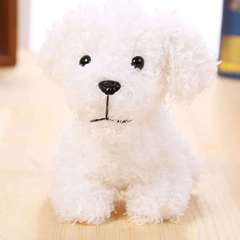 12 cm Simulation Dog Poodle Plush Toys  Animal Suffed Doll Key Chain Ring Pendant Plush Toys Christmas Gift