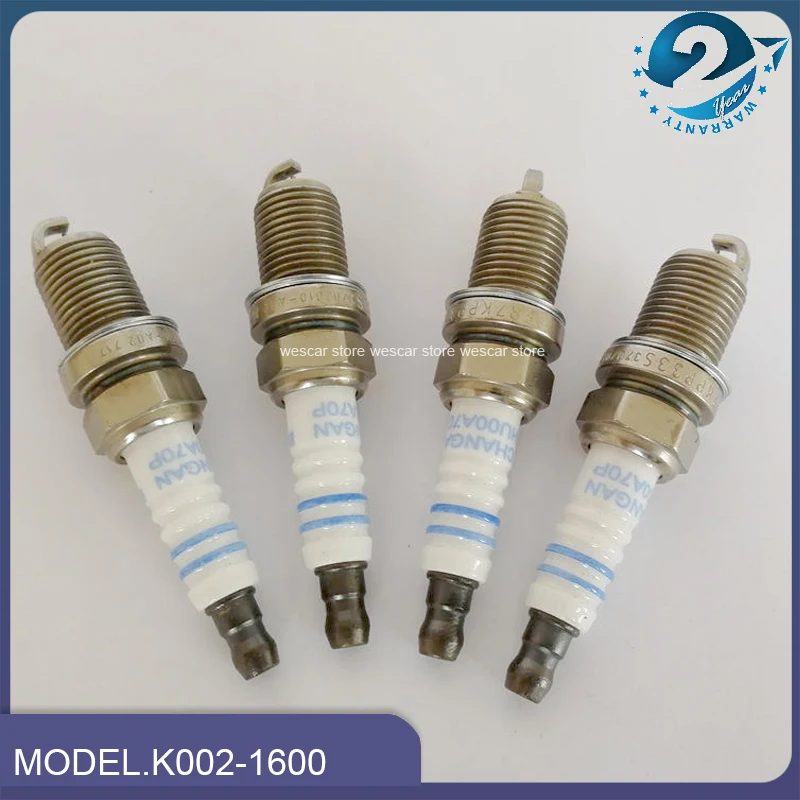 4pcs/lot Dual Iridium Spark Plugs K002-1600 For Chinese CHANGAN CS75 CS95 SUV 1.8T 2.0 JL486 Engine Autocar motor part