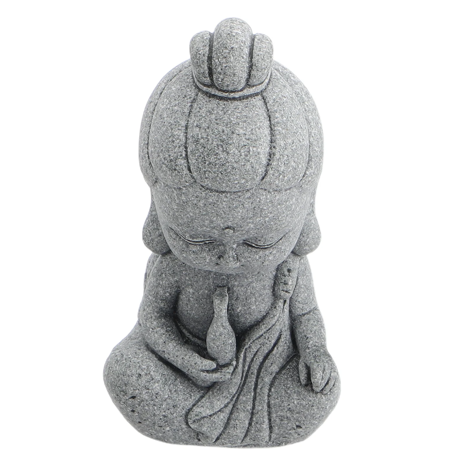 تمثال بوذا صغير رائع من جوان يين مصنوع من الحجر لتزيين حديقة المنزل الداخلي والخارجي وزخرفة أجواء زن المهدئة
