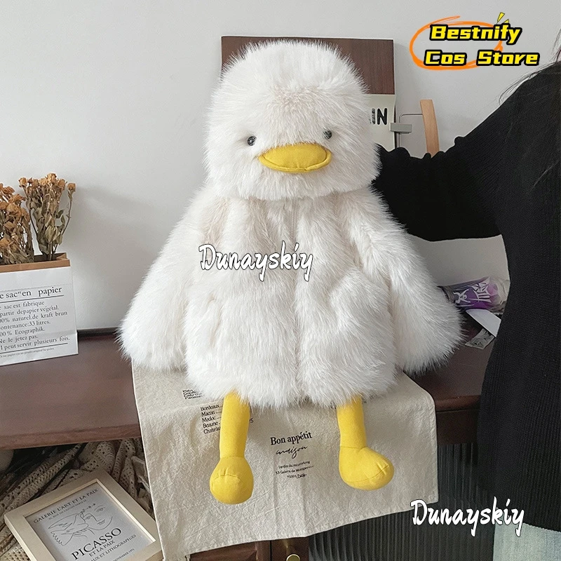 Cute Little Ducklings Child Cosplay Costume Warm Kids Hooded Coat Winter Furry Cartoon Coat 2025 Festivals/Anime Party Uniform