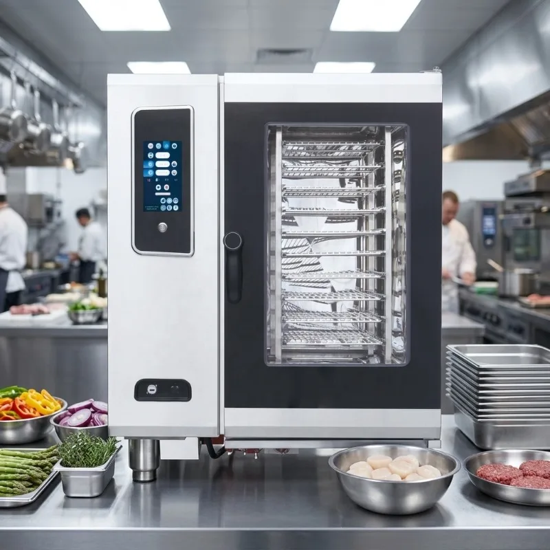 Programmable 10-Tray Electric Combi Oven Steamer With Boiler
