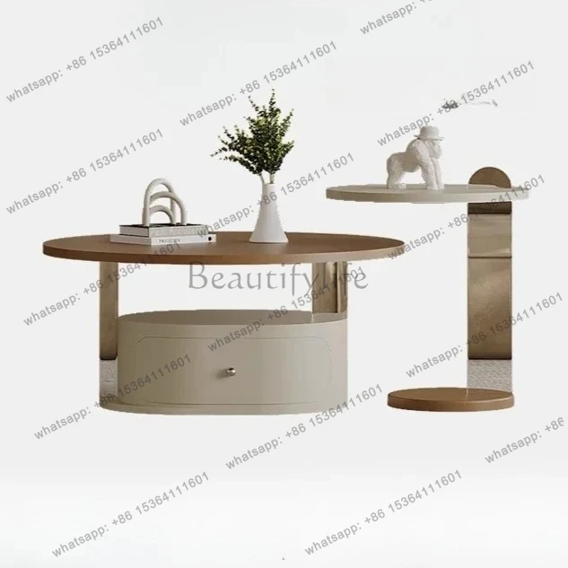 

yj39 Modern simple suspended coffee table combination acrylic round living room household small apartment designer storage creat