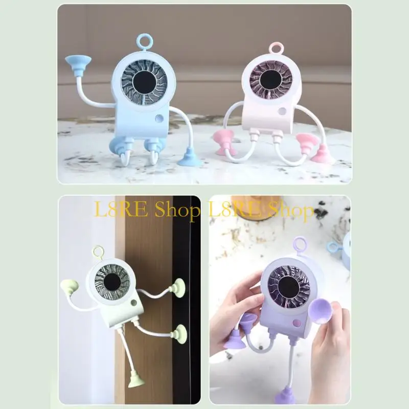 

L8RE Portable Fan with 4 Legs Silicone Suction Cup Handheld Fan Rechargeable Fast Speed Keeping Cooling Hot Weather Beach
