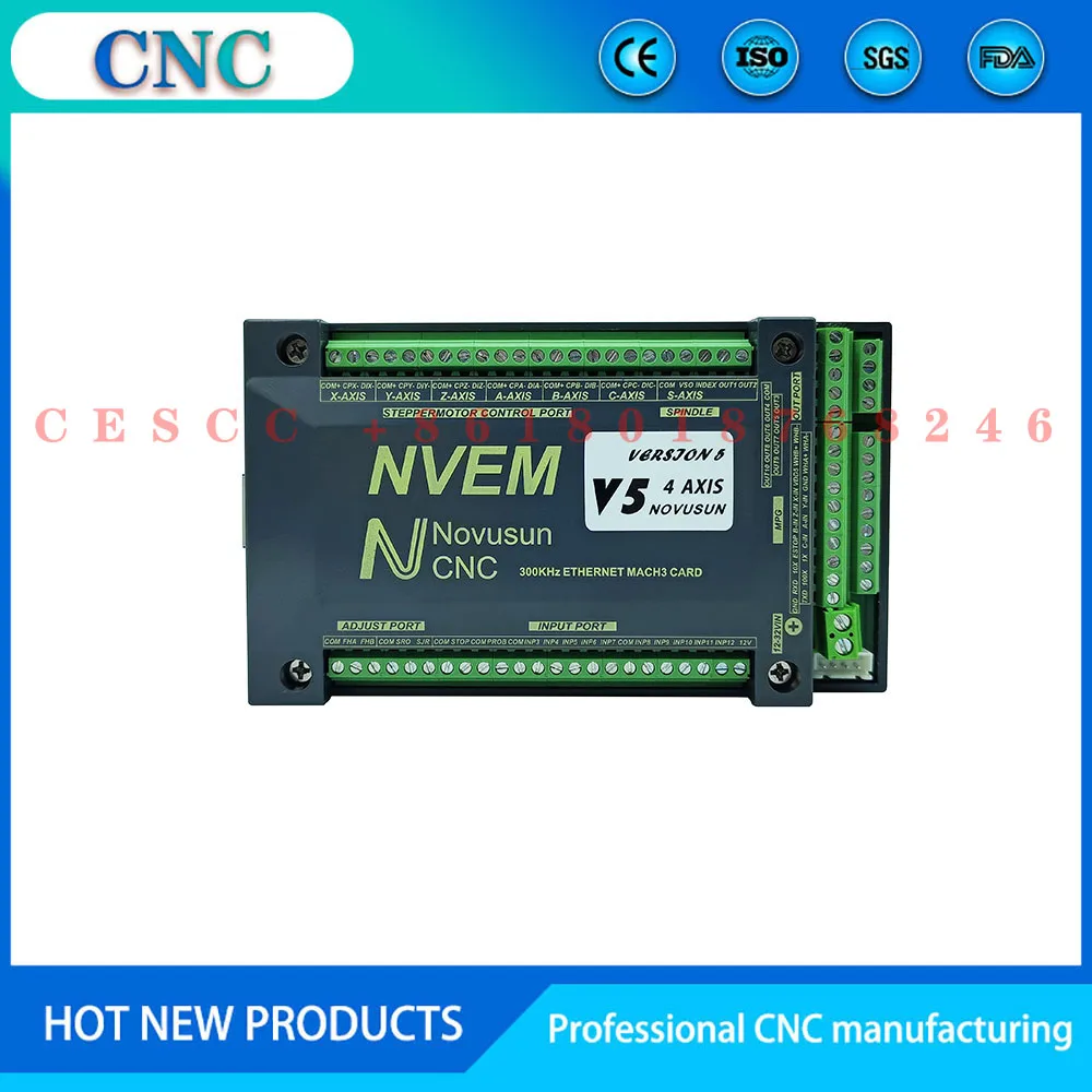 New upgrade V5 NVEM Mach3 engraving machine control card 300KHz network port suitable for CNC controller 3456 axis display