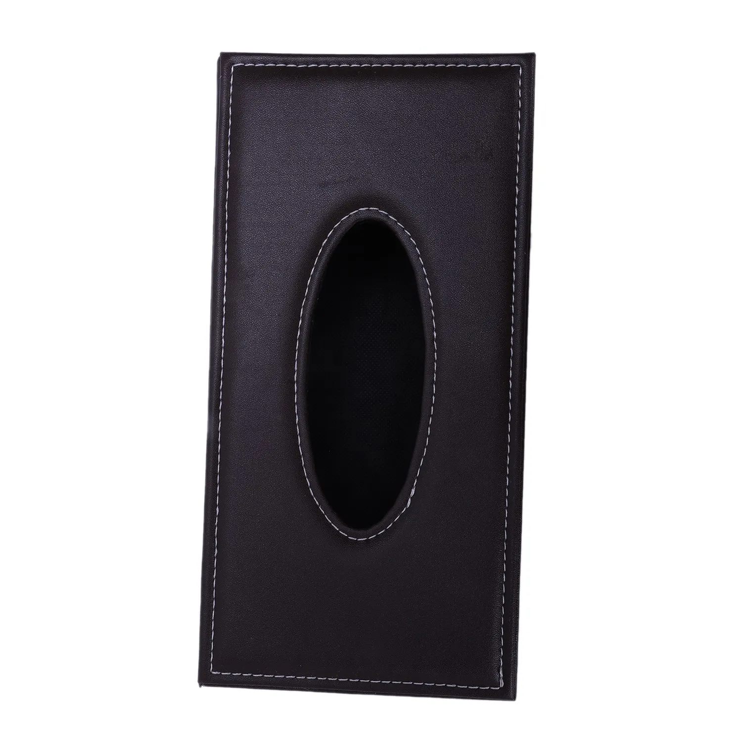 Portable Leather Rectangular Tissue Cover Box Holders Case Pumping Paper Hotel Home Car Gift Brown