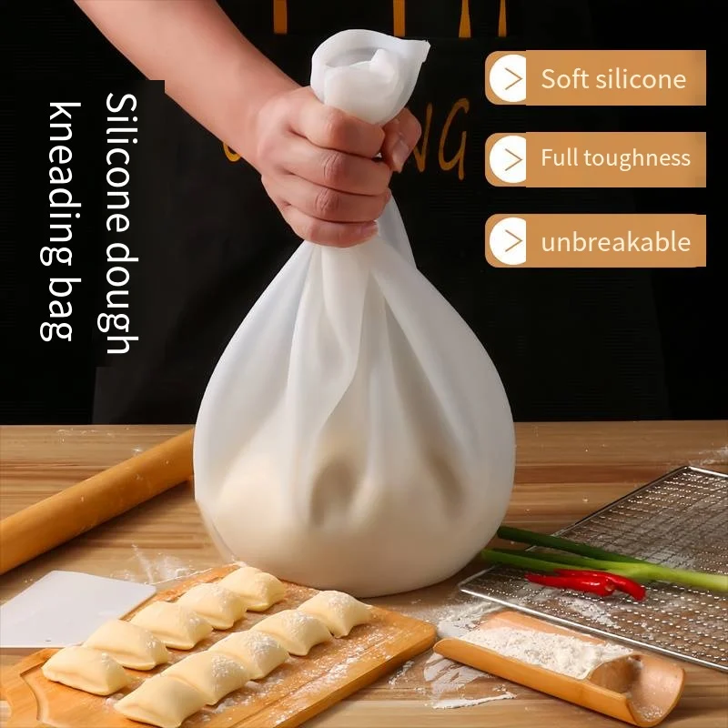 Extra-thick silicone and dough bag household kneading baking bag Magic living dough bag Rolling dough small large bag kneading d