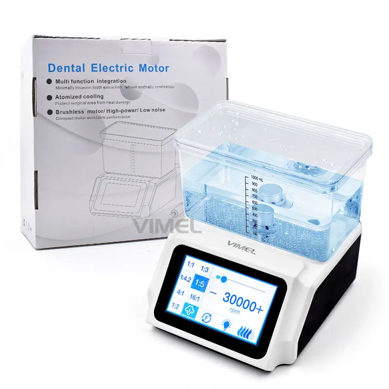 

2000-40000 RPM Dental Electrical Motor LED with Water Tank Adaptable 1:1/1:3/1:4.2/1:5/4:1/16:1 Contra Angle Handpiece