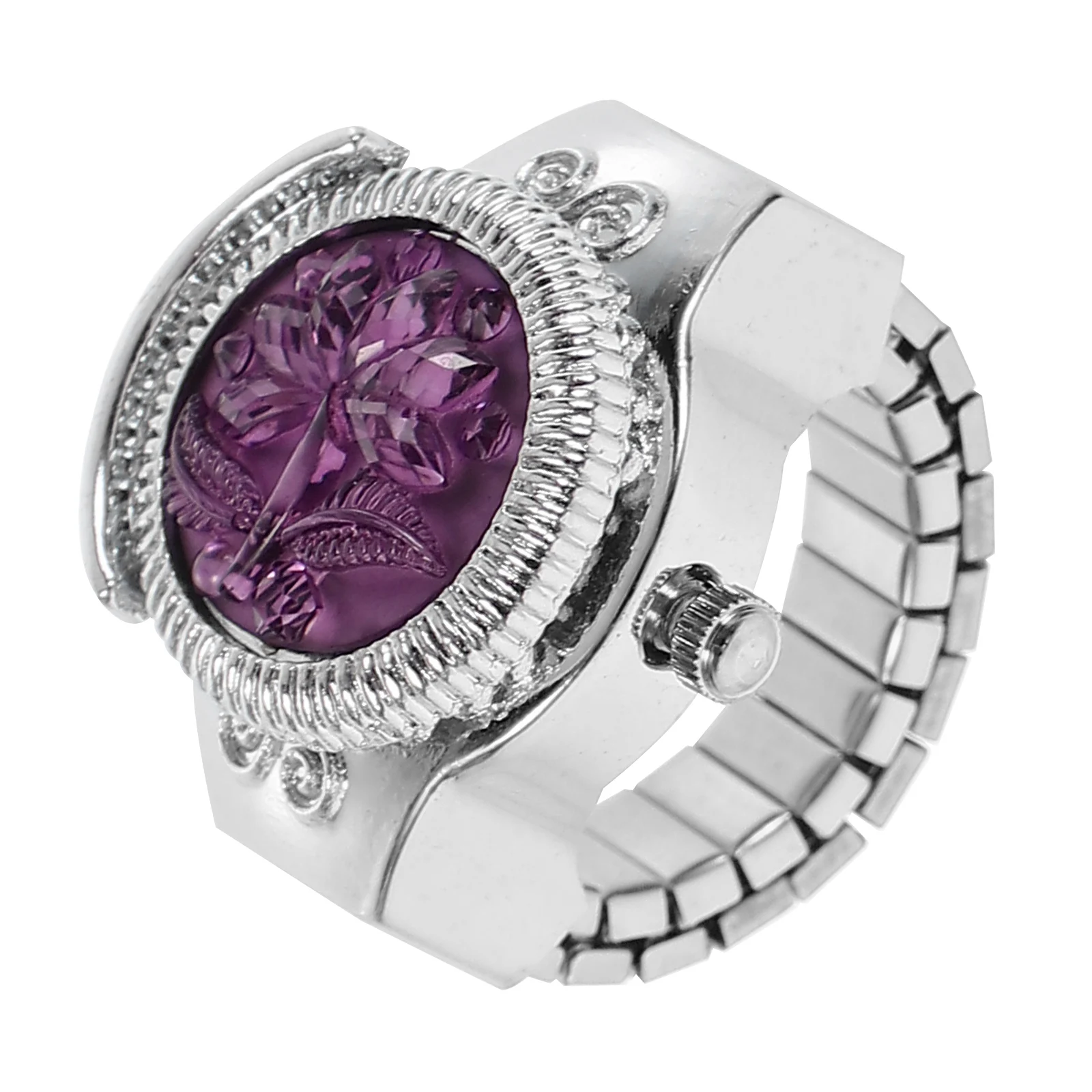 

1Pcs Exquisite Zinc Alloy Finger Quartz Watch Creative Jewelry Ring for Women Fashionable Decorative Accessory Ring Watch