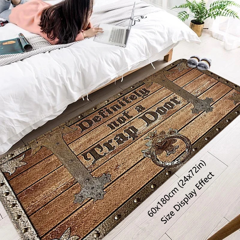 Living Room Rugs Foot Carpets Definitely Not A Trap Door Entrance Doormat Kawaii Rug Floor Mat Carpet Anti Slip Mat Home Kitchen