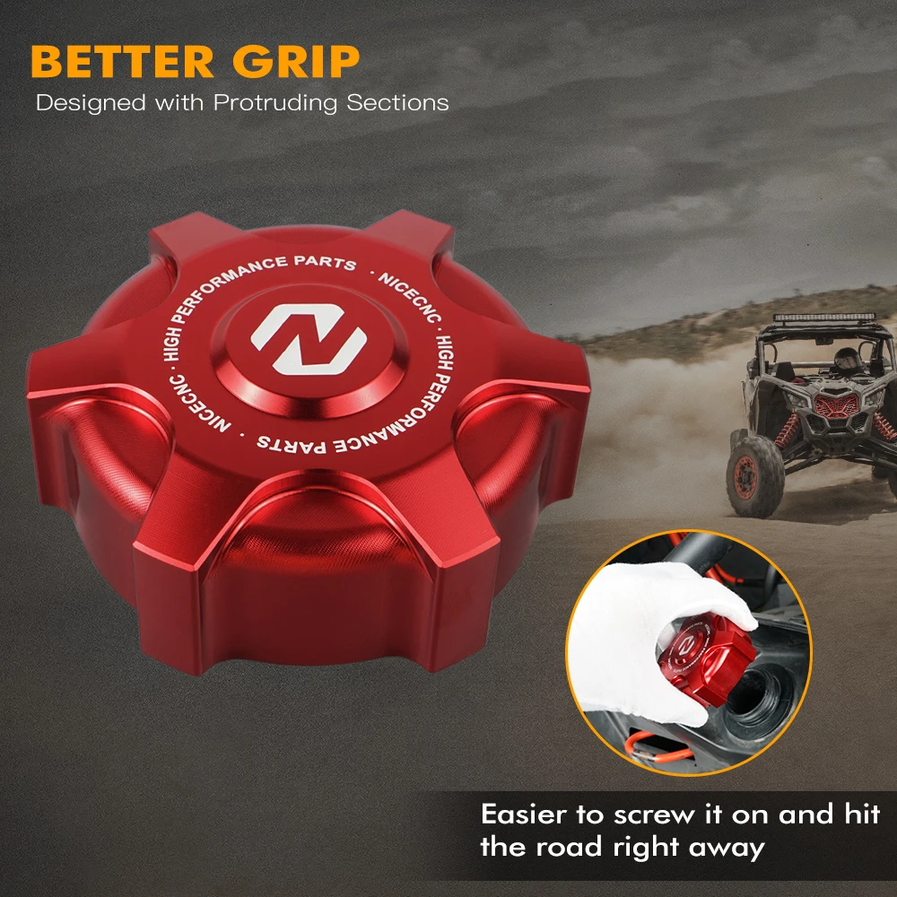 NICECNC Für Can-Am Maverick X3 MAX R Turbo DPS 2017-2024 Tankdeckel aus Aluminiumlegierung, auslaufsicher, UTV-Zubehör – Detail 6