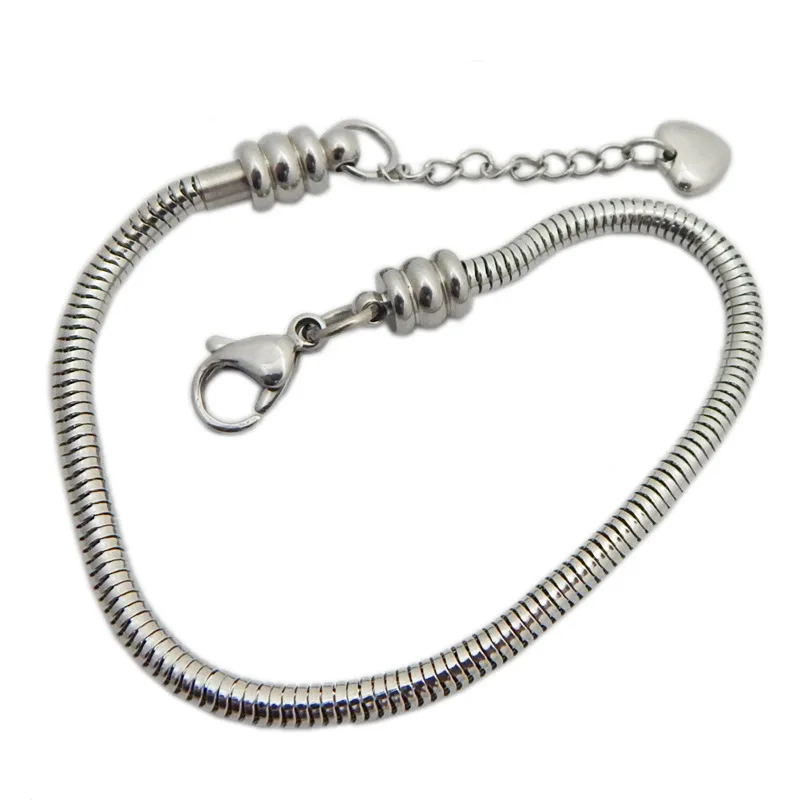 3.2MM 316L Titanium Steel Snake Chain Bracelet Jewelry for Men Women Stainless Steel Link Diy Beads Bracelet 15cm 20cm 22cm