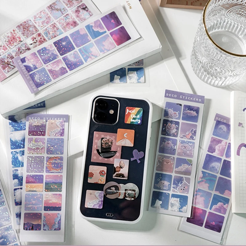 1 Sheet Adorable PVC Waterproof Laser Sticker for DIY Scrapbook Journal Diary Notebook phone Decoration