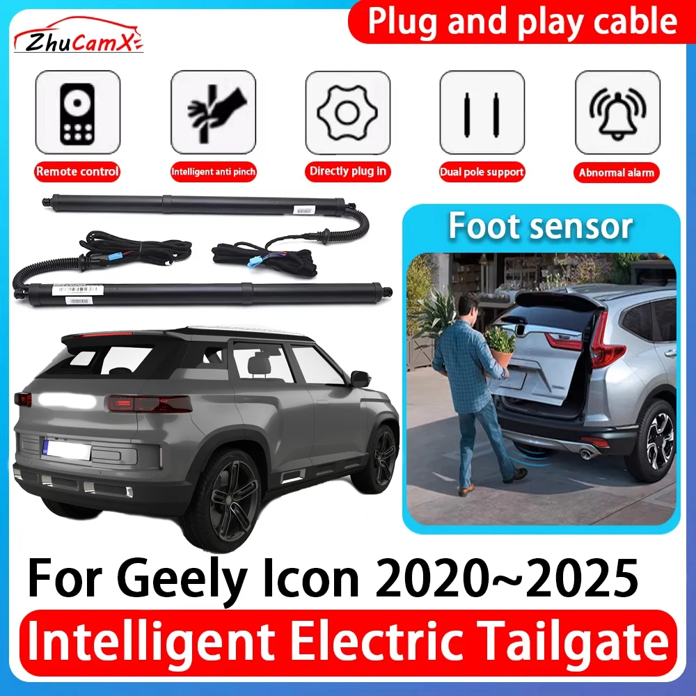 ZhuCamX Car Power Trunk Electric Suction Tailgate Intelligent Tail Gate Lift Strut For Geely Icon 2020~2025