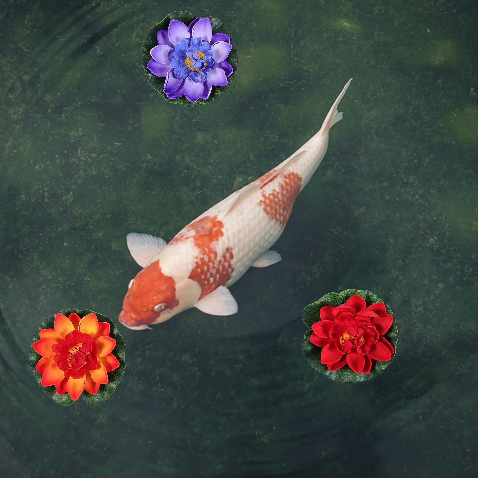 

6pcs Simulation Lotus Decoration Artificial Flowers Imitation Lily Decor Plant Accessories Plastic Pond Fountain Pool Garden