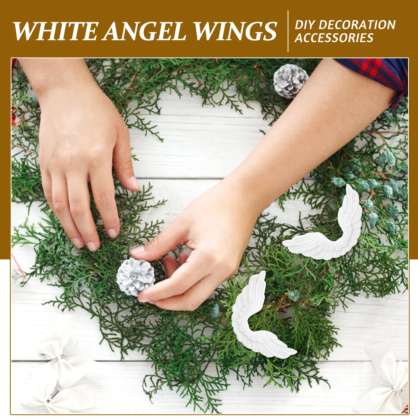 

24pcs Angel Wings Accessories Plastic Craft Diy Ornament For Christmas Tree Wreath Wind Chimes Decor Diy Craft Supply