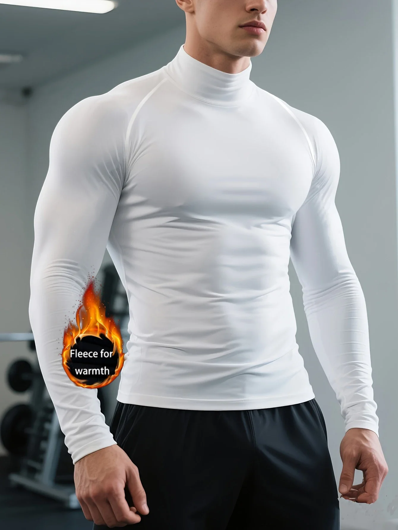 

Мужские спортивные облегающие брюки с высокой горловиной и длинными рукавами, высокая эластичность, быстросохнущие упражнения, фитнес-тренировки, бег