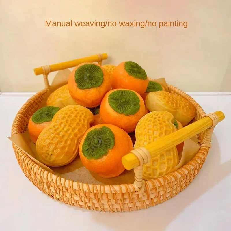 Vine woven storage basket, bamboo woven fruit tray