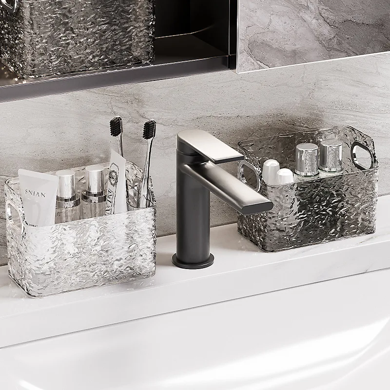 Light Luxury Water Corrugated Trapezoidal Open Desktop Storage Box Cosmetics Storage Box Multi-grid Makeup Organizer Box